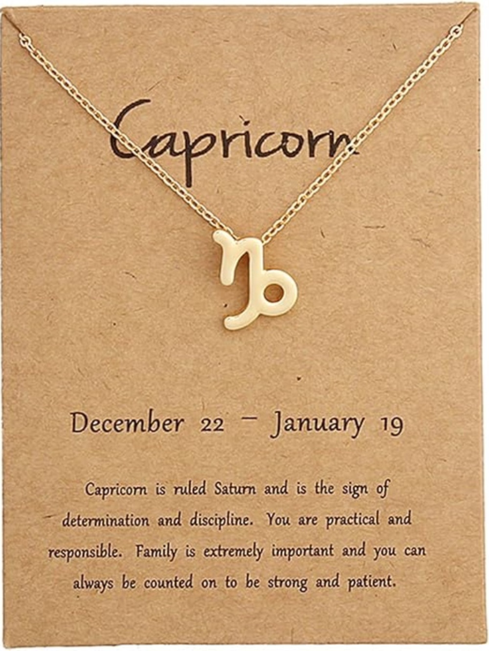 Capricorn Zodiac Sign - Women's Gold Plated Necklace